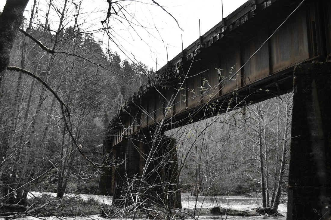 The train bridge over the Salmon Creek