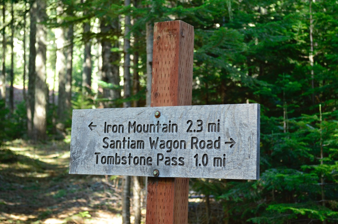 Iron Mountain to Tombstone Pass trail sign