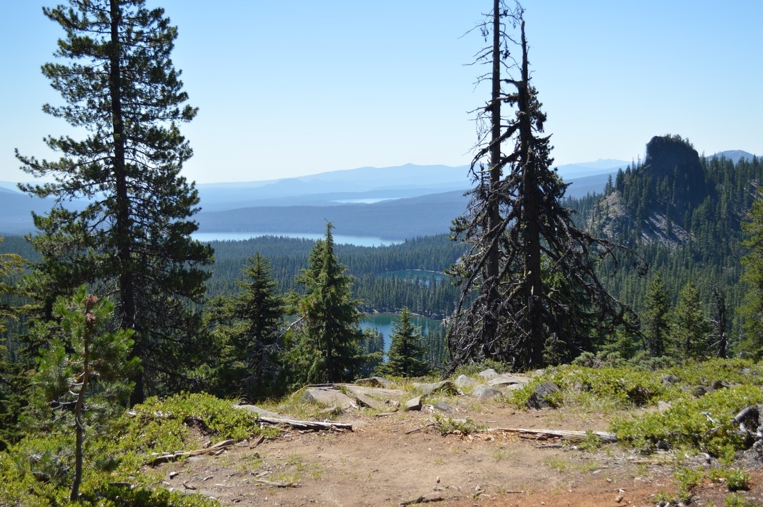 Rosary Lakes, Odell Lake and Summit Lake from the Pacific Crest Trail