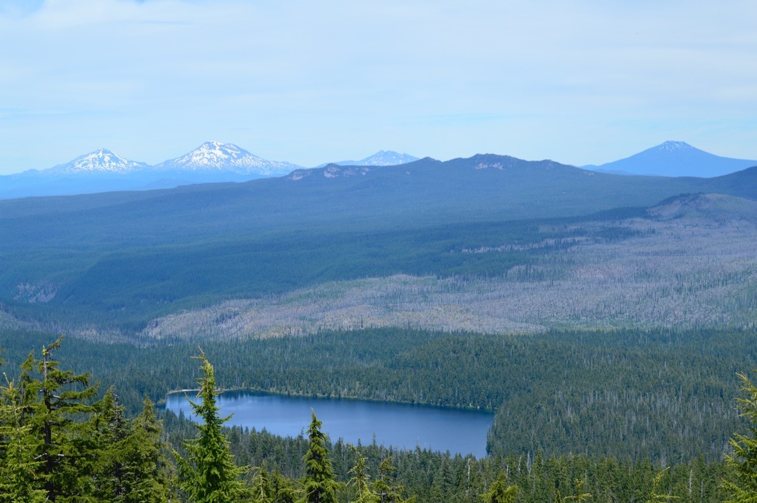 Waldo Lake and the Three Sisters from Waldo Mountain lookout