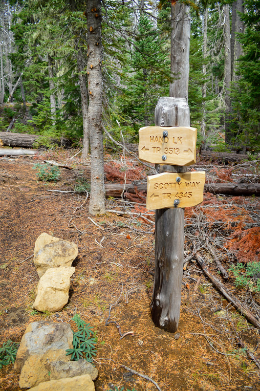 Hand Lake Scott Mountain trail sign