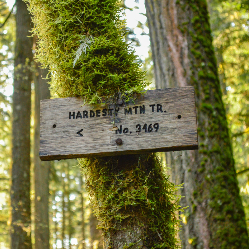 Hardesty Mountain Trail sign