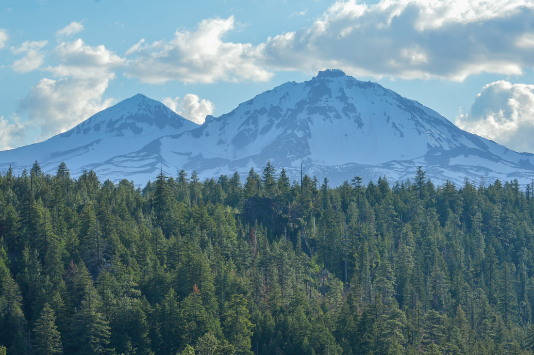 Middle Sister and North Sister from Whychus Creek overlook