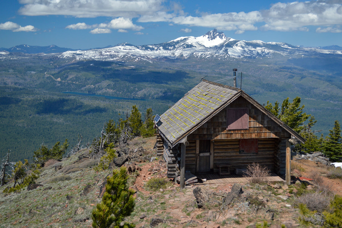 Old cabin on top of Black Butte