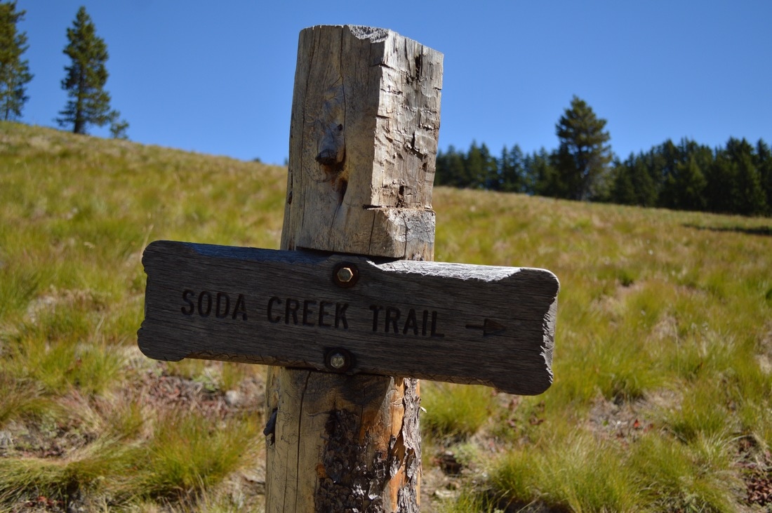 Soda Creek trail sign