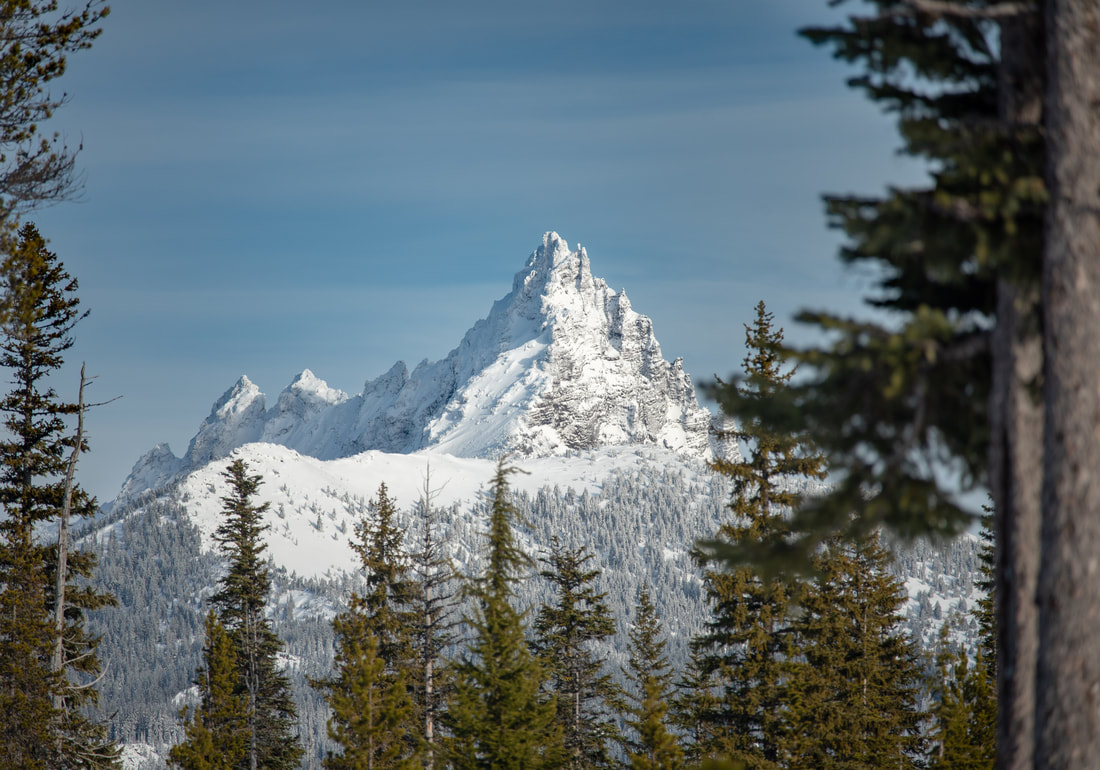 View of Three Fingered Jack from Ray Benson Sno Park