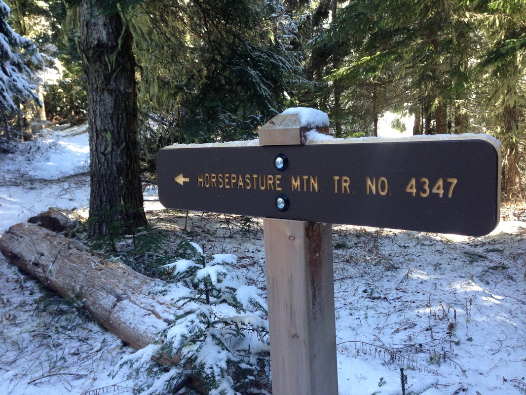 Sign to Horsepasture Mountain trail no. 4347