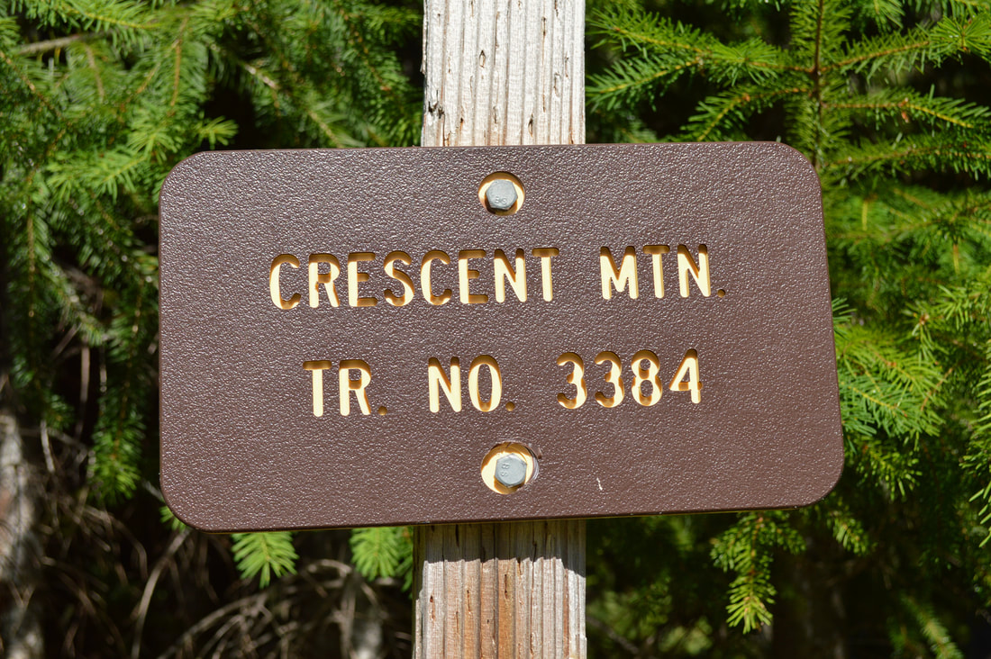 Crescent Mountain Trail sign