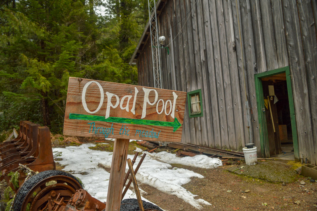 Opal Pool sign at Opal Creek