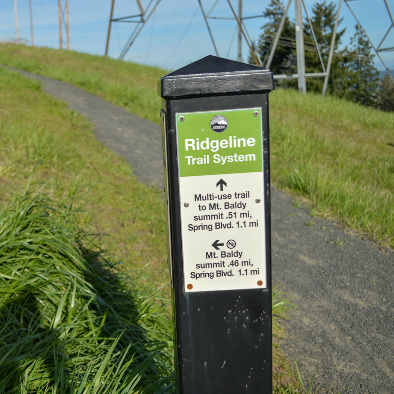 Ridgeline trail system Mt. Baldy sign