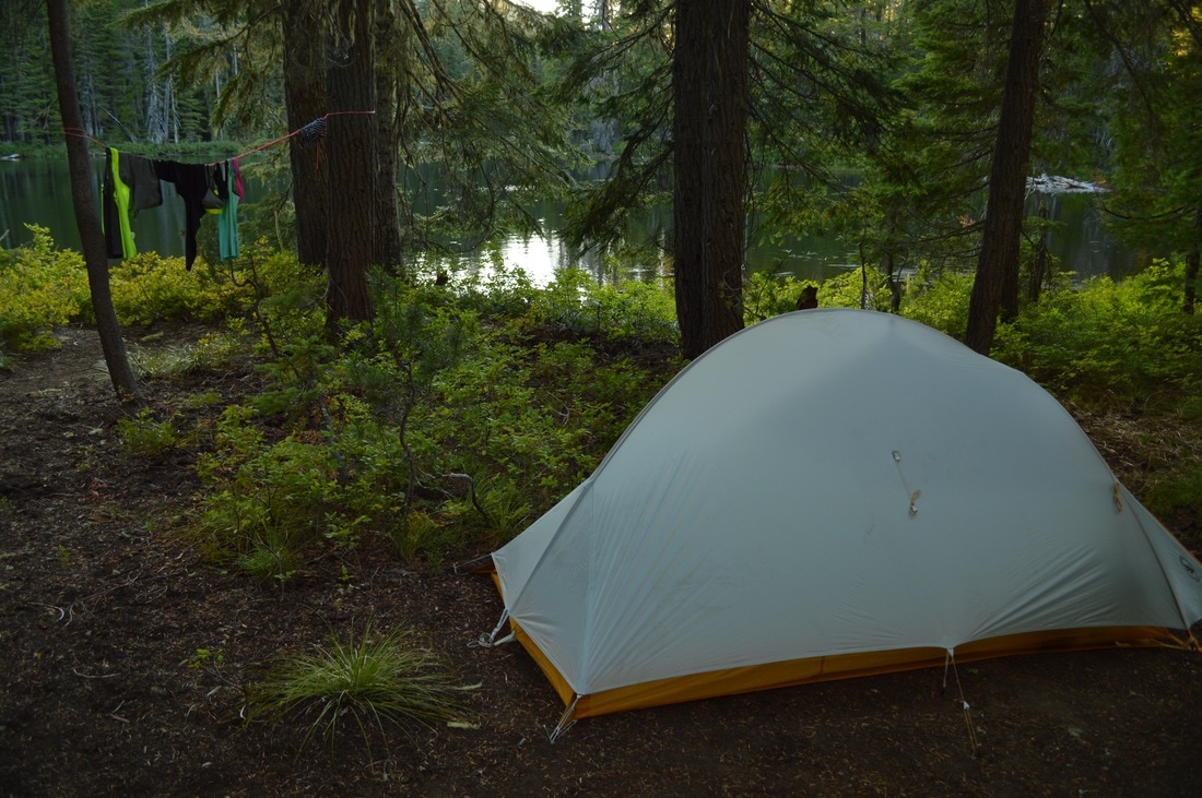 Big Agnes tent at Desane Lake Pacific Crest Trail Oregon