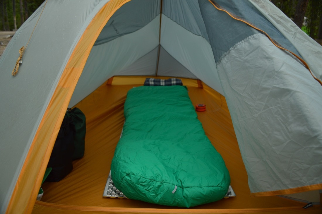 Big Agnes tent set up at Elk Lake Pacific Crest Trail Oregon