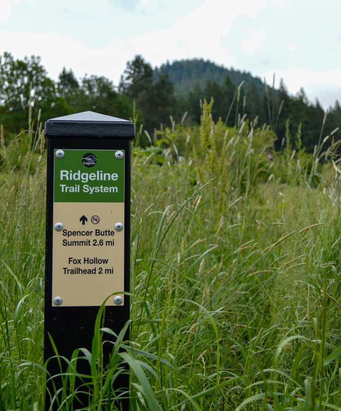 Ridgeline Trail system sign to Spencer Butte summit