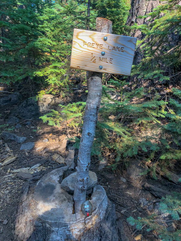 Freye Lakes trail sign