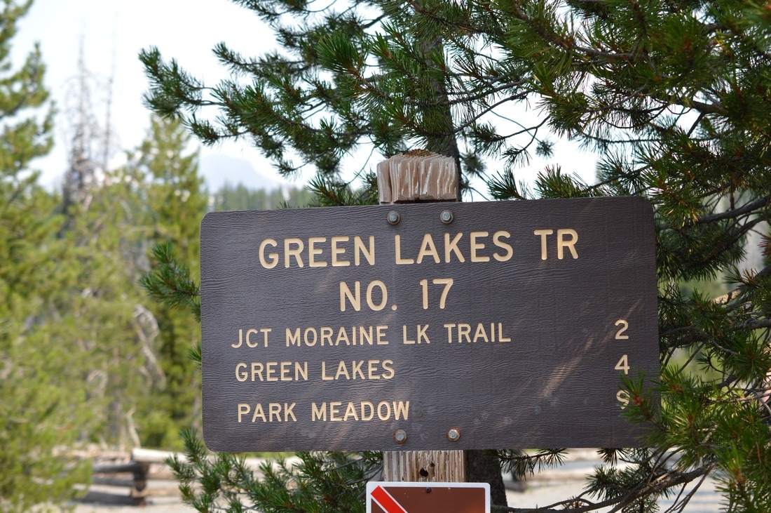 Green Lakes trail sign