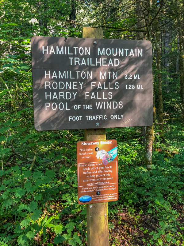 Hamilton Mountain trail sign