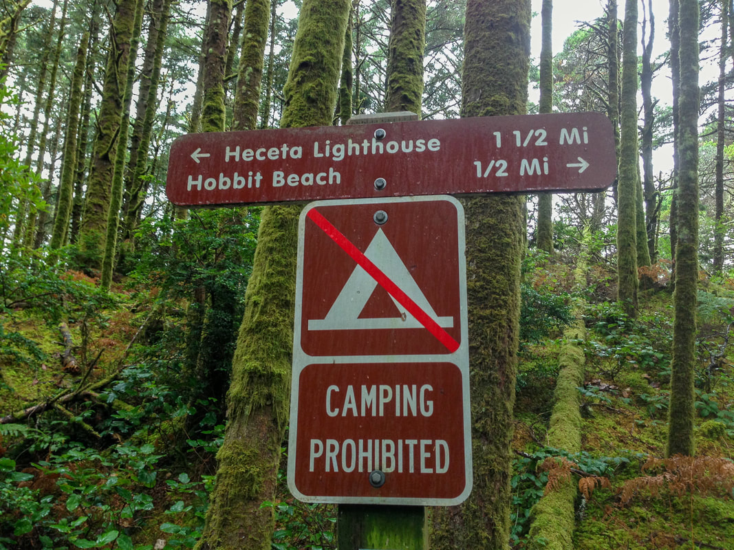 Hobbit Beach trail sign