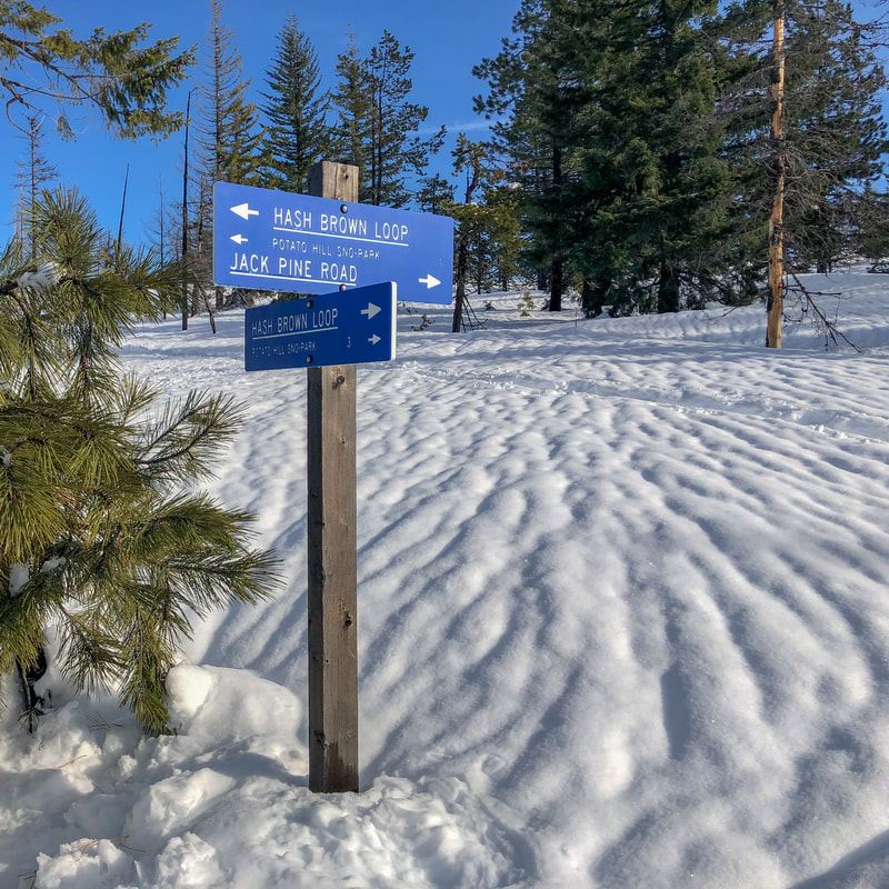 Jack Pine Road Ski Trail Sign Potato Hill-Sno Park