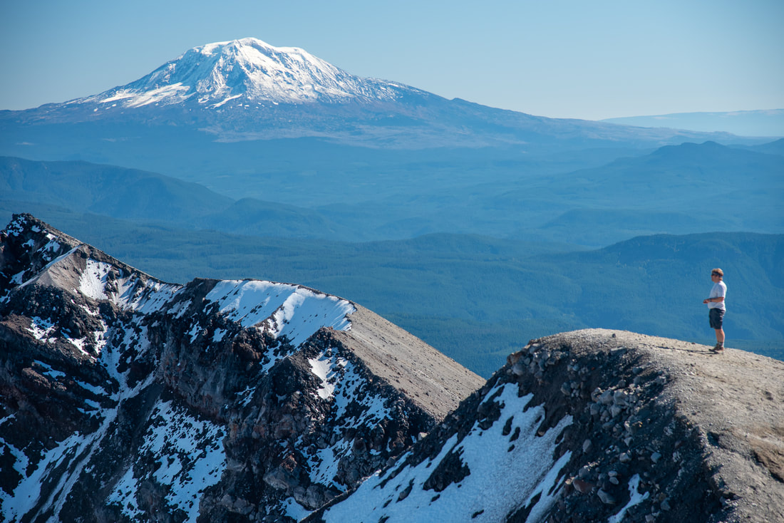 Mount St. Hellens summit view of Mount Adams