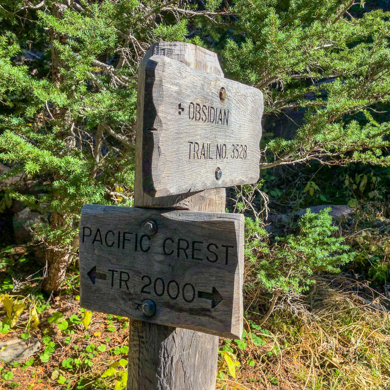 Obsidian Trail Pacific Crest Trail trail junction sign