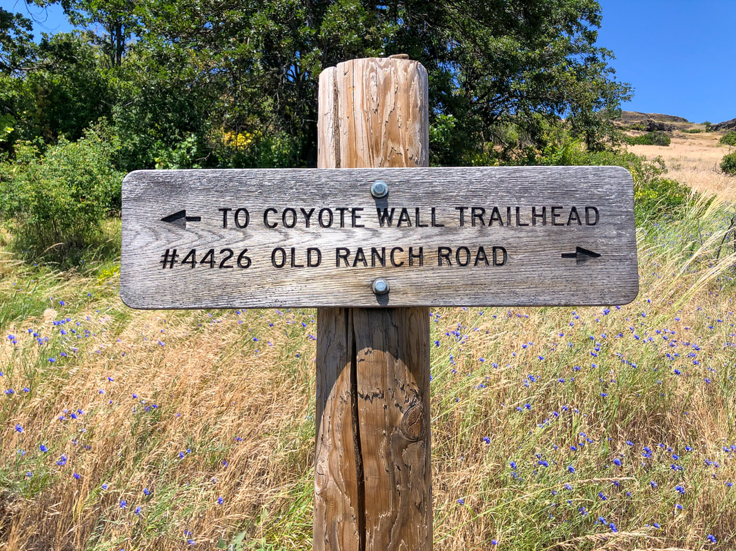 Old Ranch Road trail sign