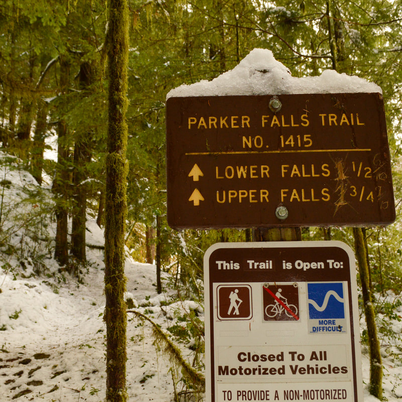 Parker Falls Trail sign