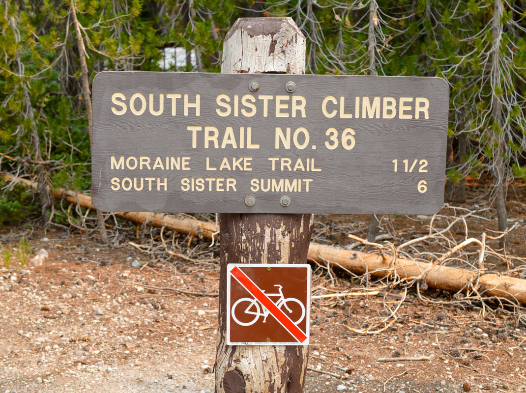 South Sister climber trail sign