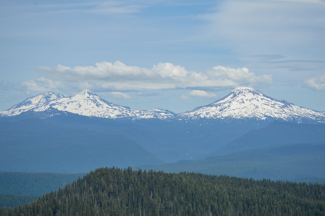 View of the Three Sisters from the Olallie Mountain summit