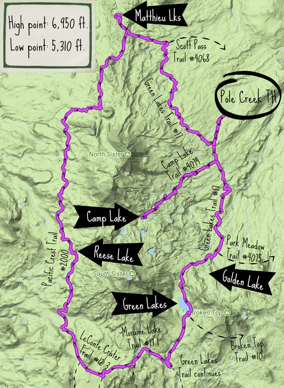 three sisters wilderness map Three Sisters Loop Hike Oregon