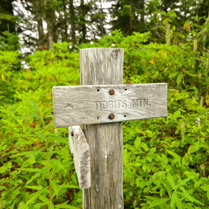 A sign along the Tidbits Mountain trail