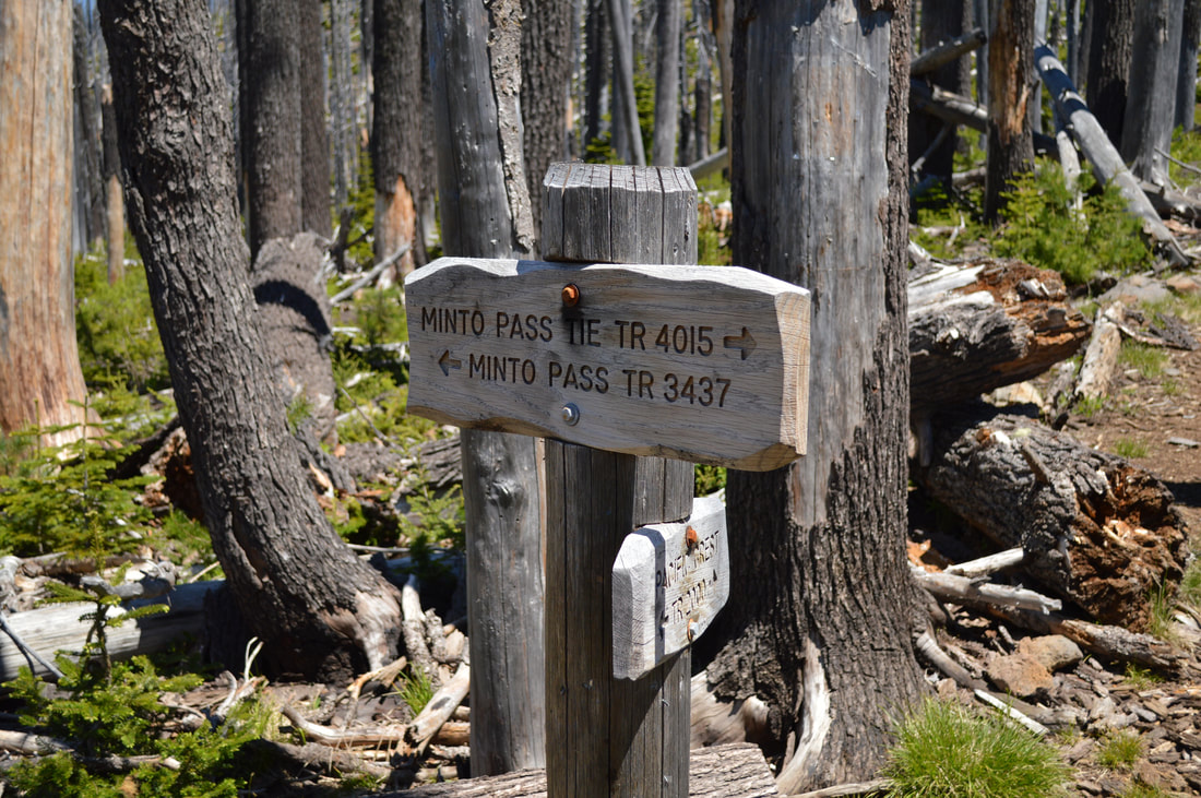 Minto Pass sign Oregon Pacific Crest Trail