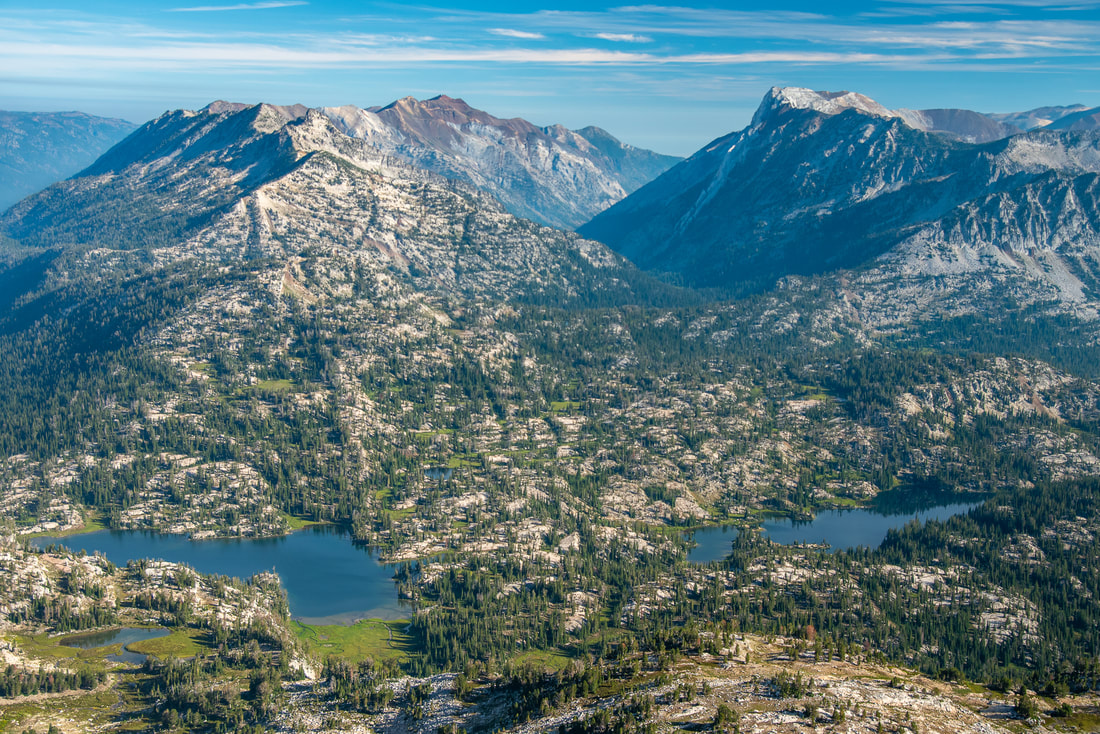 View of Mirror Lake and Moccasin Lake from Eagle Cap summit