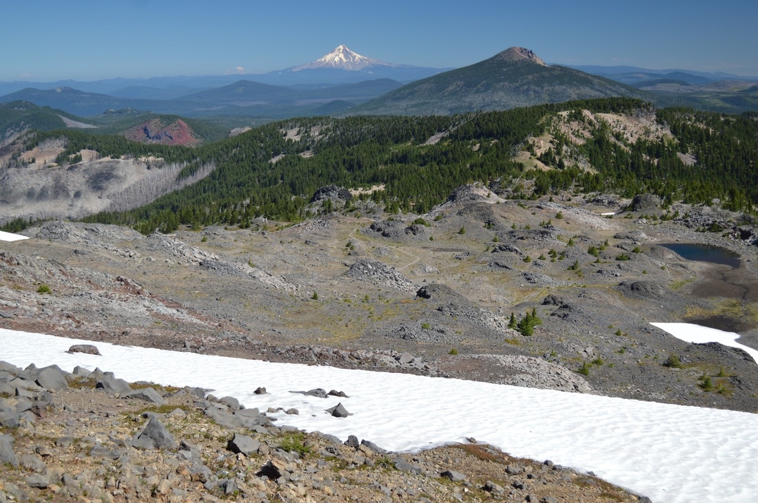 view of Olallie Butte and Mt. Hood Pacific Crest Trail Oregon