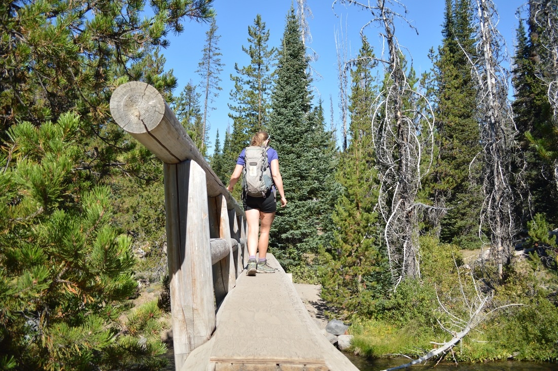 Wooden bridge Green Lakes trail
